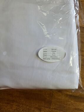 Set of 2 Round Tablecloths 120" - White and Blue